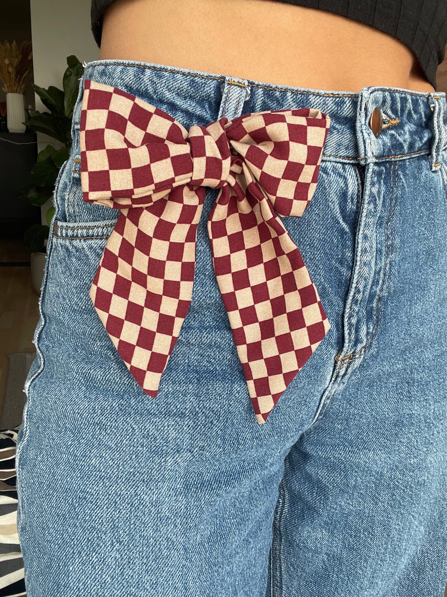 CHECKERED HAIR BOW